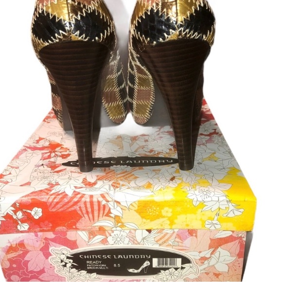 New Chinese Laundry Ready Patchwork Heels - Picture 7 of 9